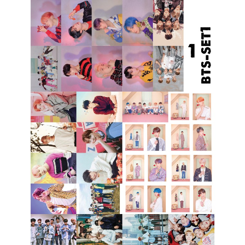 30 Ảnh có chữ kí BTS - JUNGKOOK- V - SUGA - RM - JIMIN - JIN - J HOPE ÉP Nhựa siêu xinh size 6x9