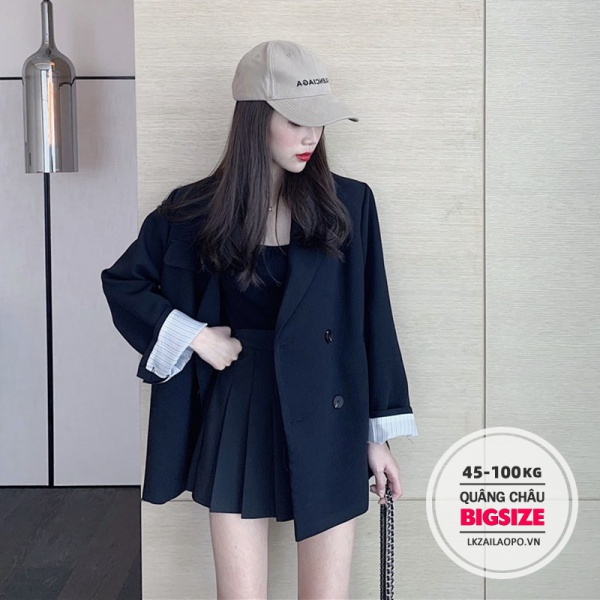 Set Bộ đồ nữ Bigsize Áo khoác vest form rộng tay dài Kết Hợp Chân váy tennis xếp ly cạp cao Phong cách Hàn Quốc quảng châu cao cấp | BigBuy360 - bigbuy360.vn