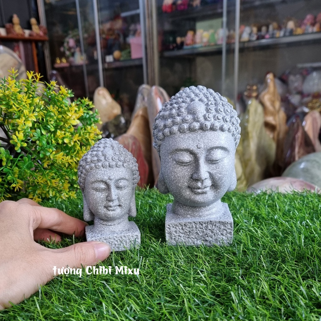 Tượng đầu Phật trang trí may mắn
