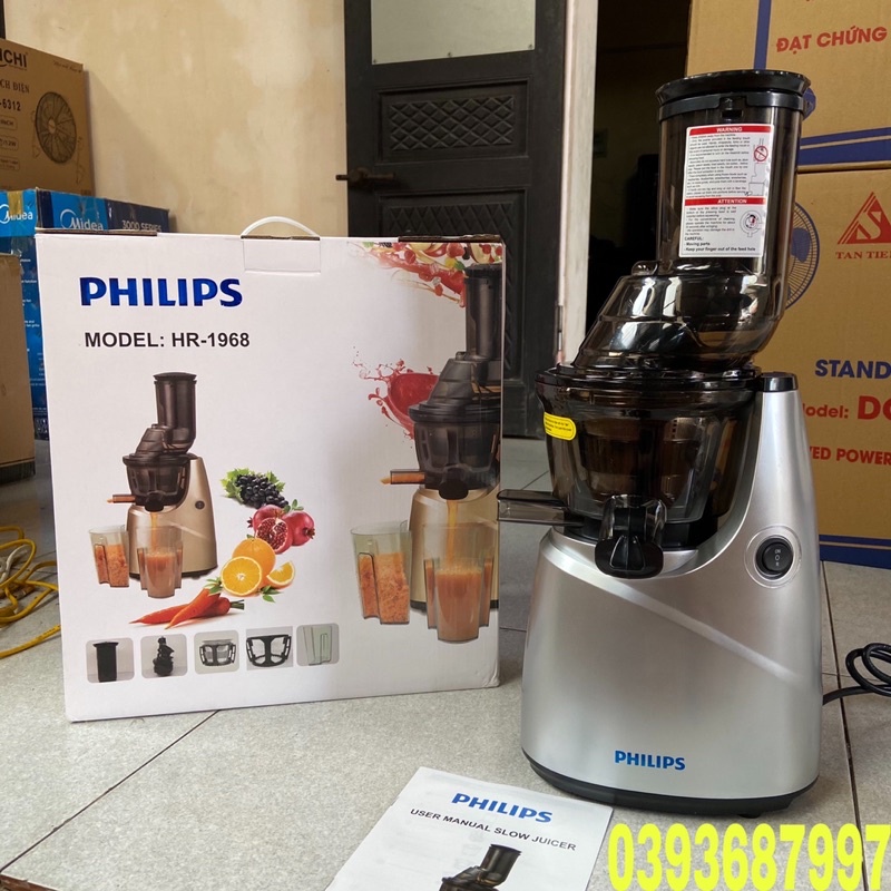 🍇MÁY ÉP CHẬM philip CÔNG DỤNG ÉP TRÁI CÂY THẾ HỆ MỚI CHO RA NHỮNG LY NƯỚC DINH DƯỠNG-BẢO HÀNH 12 THÁNG