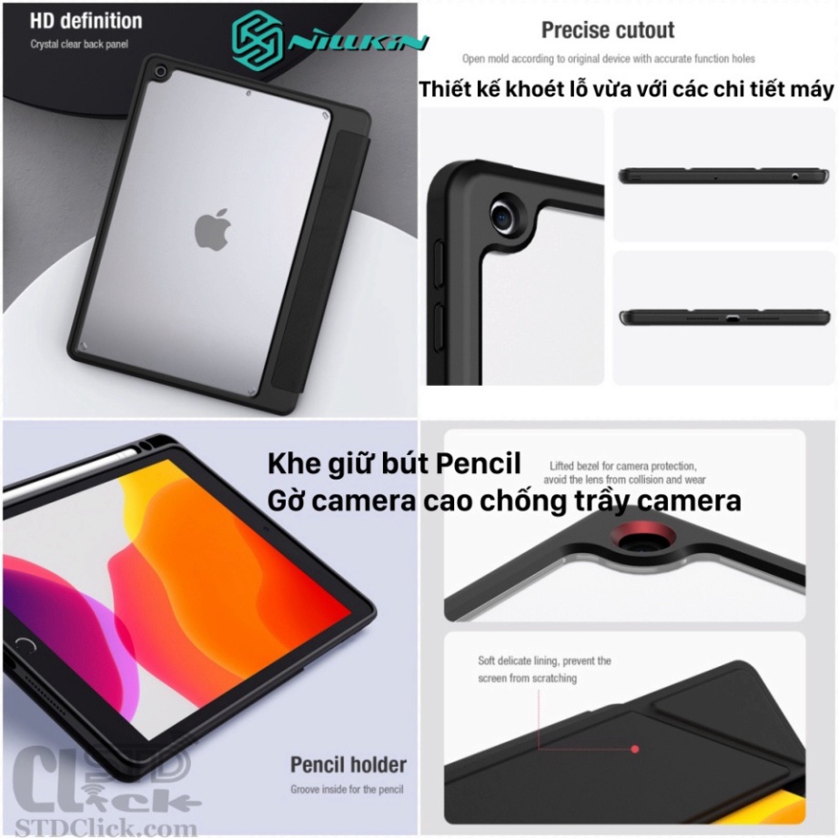 BAO DA IPAD 10.2 2019 - 10.2 2020 - 10.2 2021 NILLKIN BEVEL CHÍNH HÃNG