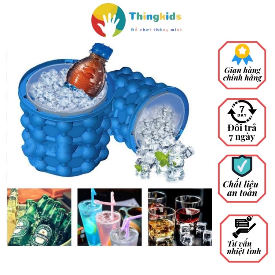 Cốc làm đá silicol thông minh có nắp đậy tiệt trùng - Thingkids