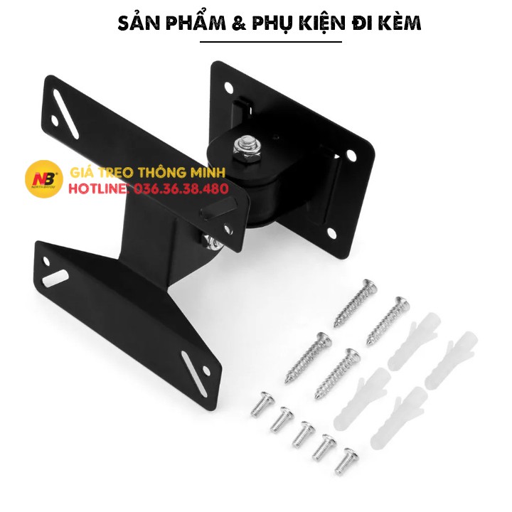 [Trục Thép ]Giá Treo Màn Hình Máy Tính F01 17 - 32 Inch / Xoay 180 Độ ( Gắn Tường )