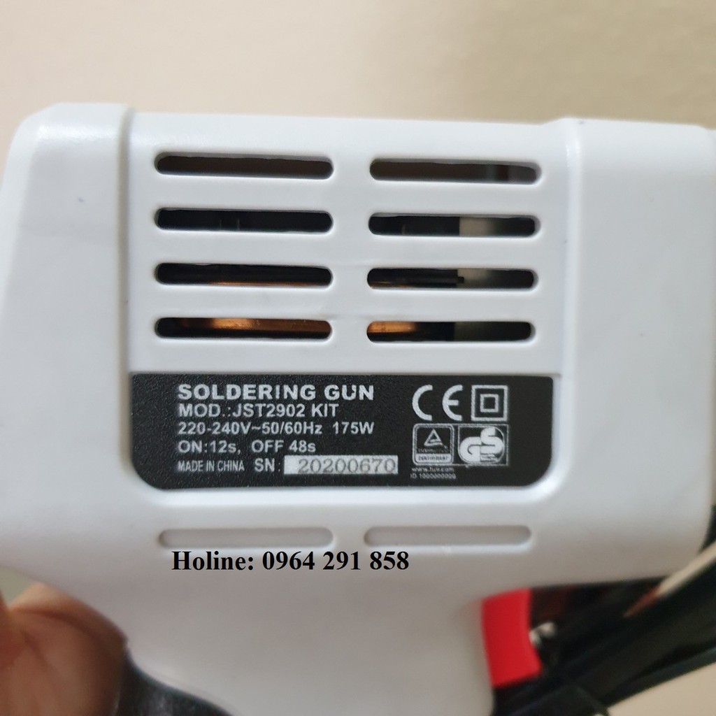 Mỏ hàn 175w tặng thêm mũi hàn dự phòng JST 2902 kit 2.2v