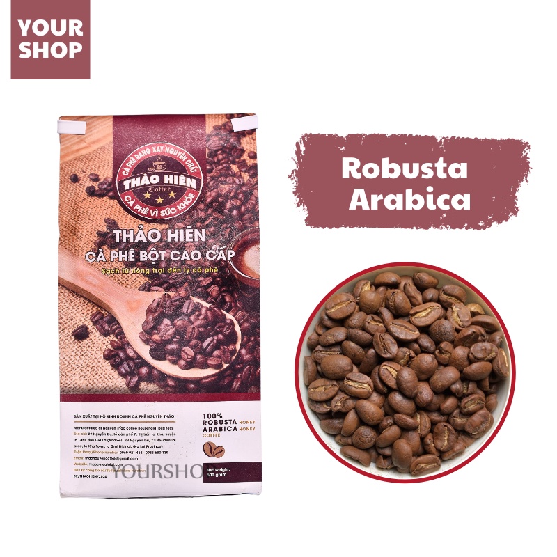 Cà Phê Rang Mộc Thảo Hiên - Phối Arabica &amp; Robusta - Pha Phin- Coffee Blend Nguyên chất - Yourshop