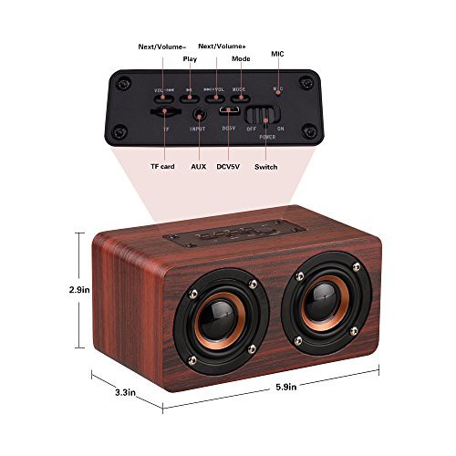 Loa gỗ bluetooth hỗ trợ đọc thẻ nhớ âm thanh nổi HIFI siêu trầm W5 -dc2179