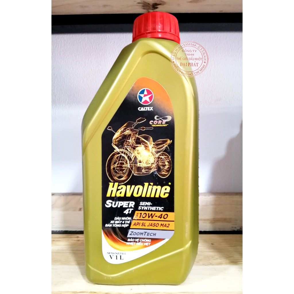 DẦU NHỚT HAVOLINE SUPER SEMI -SYNTHETIC 4T 10W-40 1000ML(1L) XE SỐ