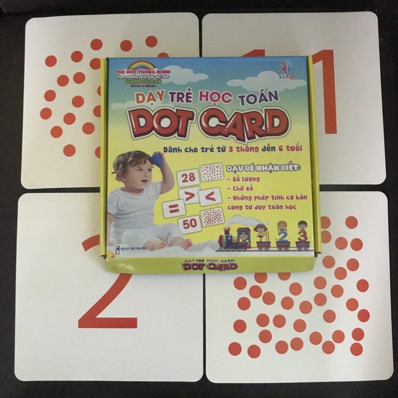 Thẻ dot card học toán cho bé | Thẻ chấm phát triển tư duy cho bé từ 0 tháng - 6 tuổi