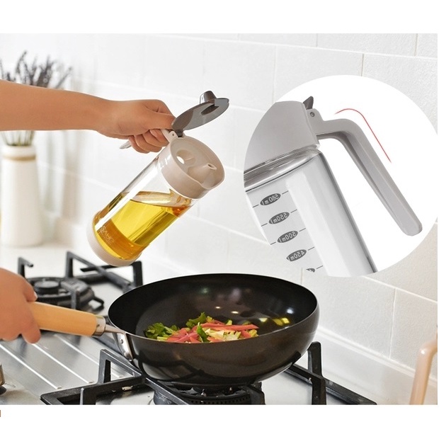 Bình Thủy tinh Đựng Dầu Ăn, Nước Mắm, Gia Vị 650 ML