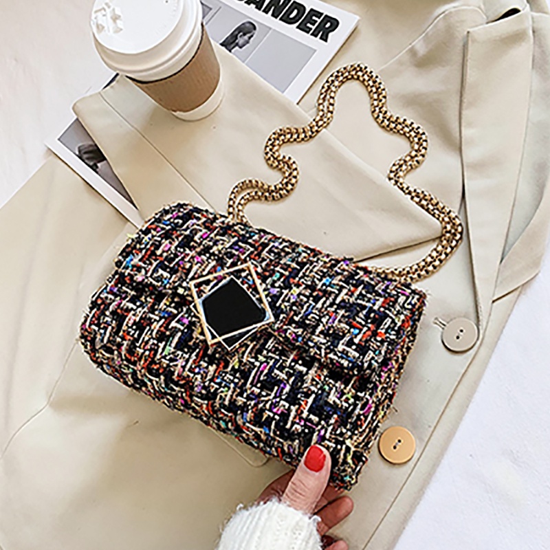 Túi Đeo Chéo Vai Bằng Len Thời Trang Sành Điệu Cho Nữ