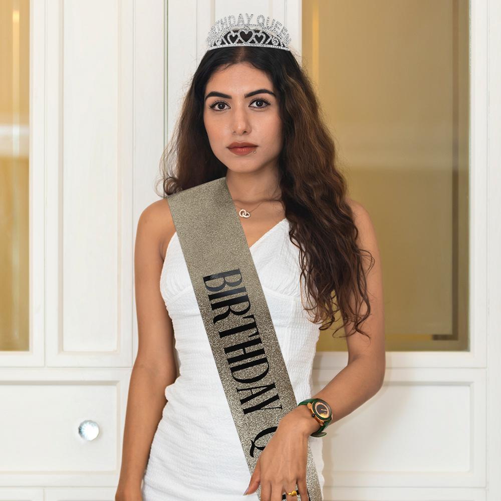 Băng Đô Nữ Hoàng Sinh Nhật MIH|Vương Miện Satin Thắt Nơ Cho Nữ