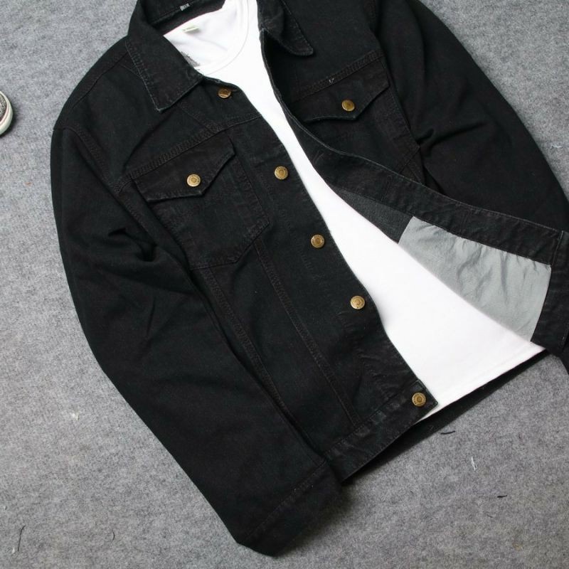 Áo Khoác Jean Nam Nữ Áo Jean 💖Bò Rin Form rộng Unisex BASIC Đen Trơn Cao Cấp loại 1 chuẩn VNXK