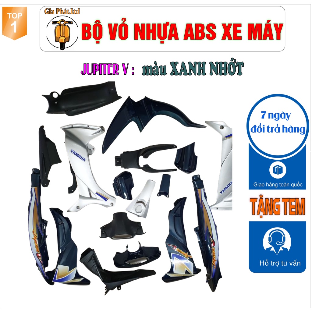 Bộ nhựa áo xe JUPITER V nhựa ABS cao cấp màu XANH NHỚT_SPP -560 (8046)