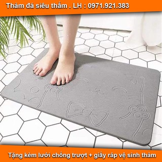 Thảm đá nhật mặt mèo thần tài thấm hút cao cấp ( thảm đá nhật)
