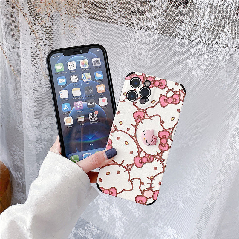 Cartoon girl cute kitty mobile phone case iPhone se/7/7p/8/8p/x/xs/xsmax/xr/11/12/mini/pro/promax