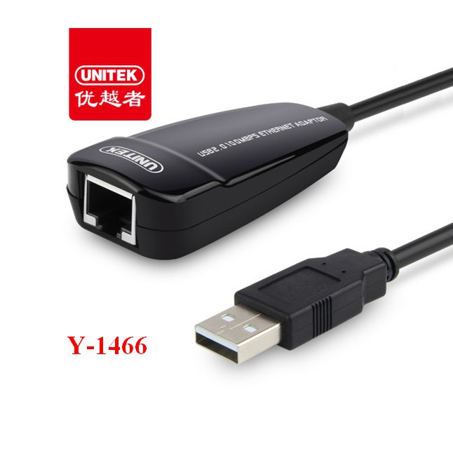 [HOT DEAL]  Cổng USB 2.0 to Lan 10/100 Mbps Y-1466 chính hãng Unitek