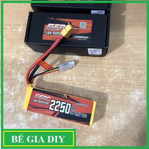 Pin LiPo 3S Sunpadow 2250mAh 11.1V 60C XT60