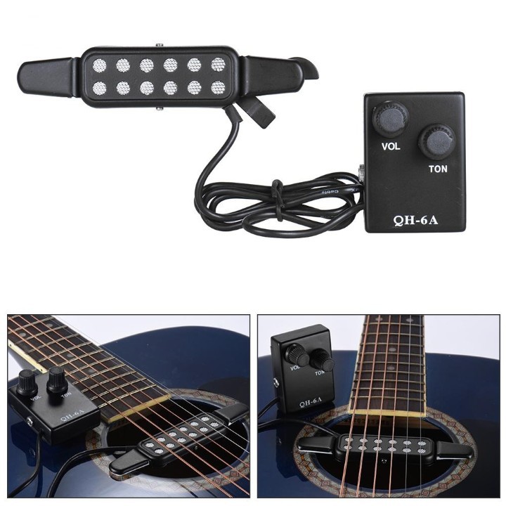 PICKUP ĐÀN ACOUSTIC GUITAR QH-6A - BỘ ĐIỀU CHỈNH ÂM THANH ĐÀN GUITAR