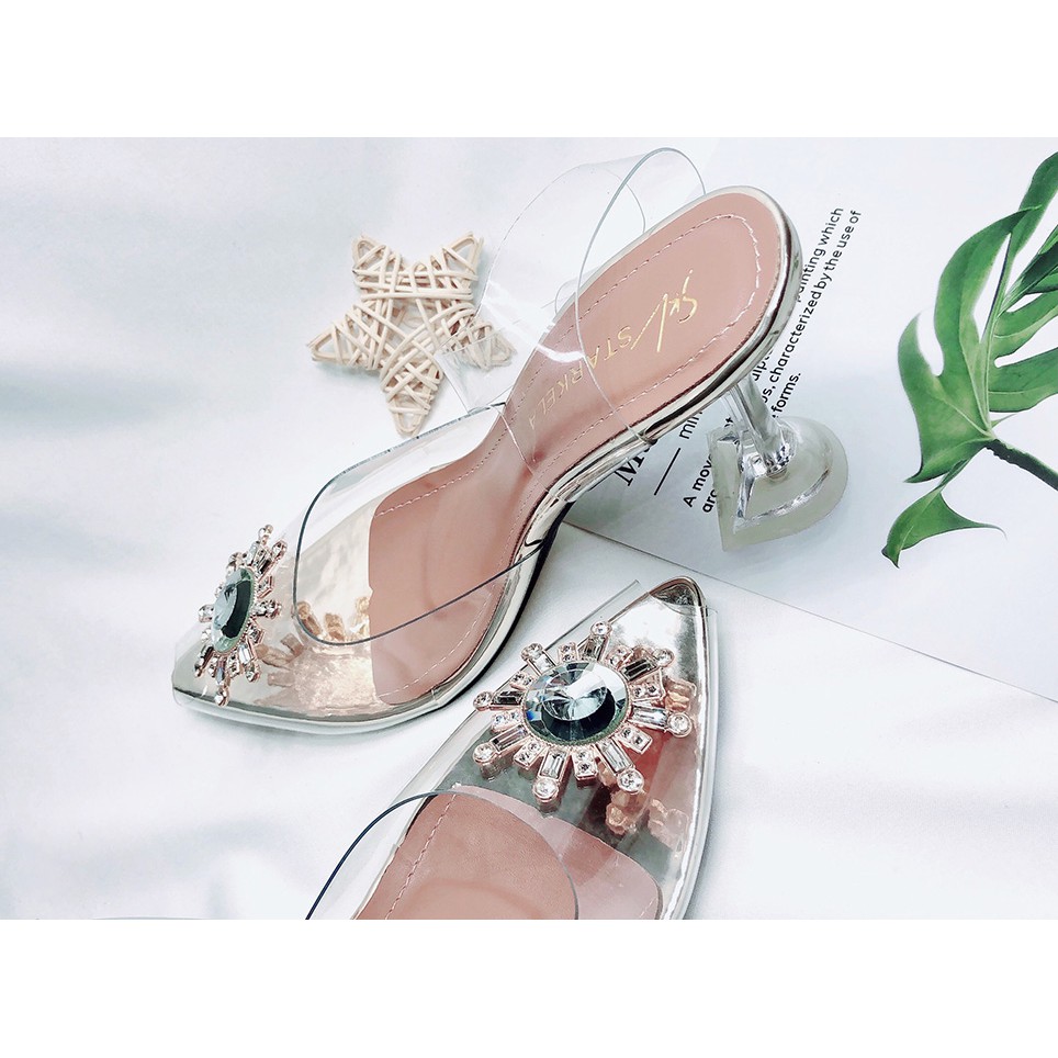 [Bán Buôn] Giày Cao Gót Nữ Sandal Nữ Cao Gót Mặt Mê Hiệu Mặt Trời Cao 7cm Siêu Mềm Phù Hợp Đi Làm/ Đi Chơi
