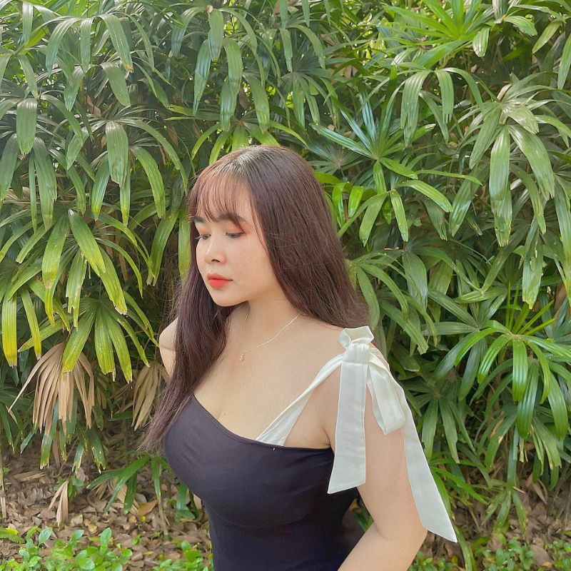 Đầm 2 dây nơ bigsize