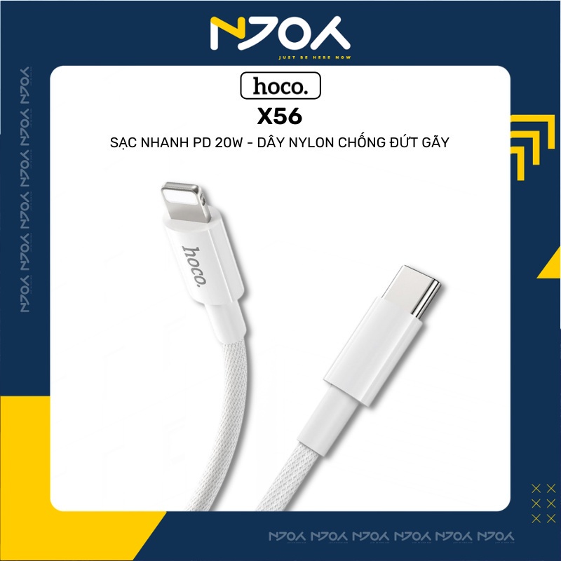 Cáp Sạc Nhanh 20W Hoco X56 Chân Cắm Type C to L Dài 1m Cho Điện Thoại 13 Pro Max 12 Pro Max Njoyshop