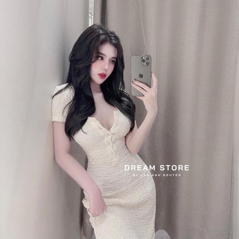 Váy xốp dáng ôm có cổ💥Đầm body xốp nữ💥free ship | BigBuy360 - bigbuy360.vn