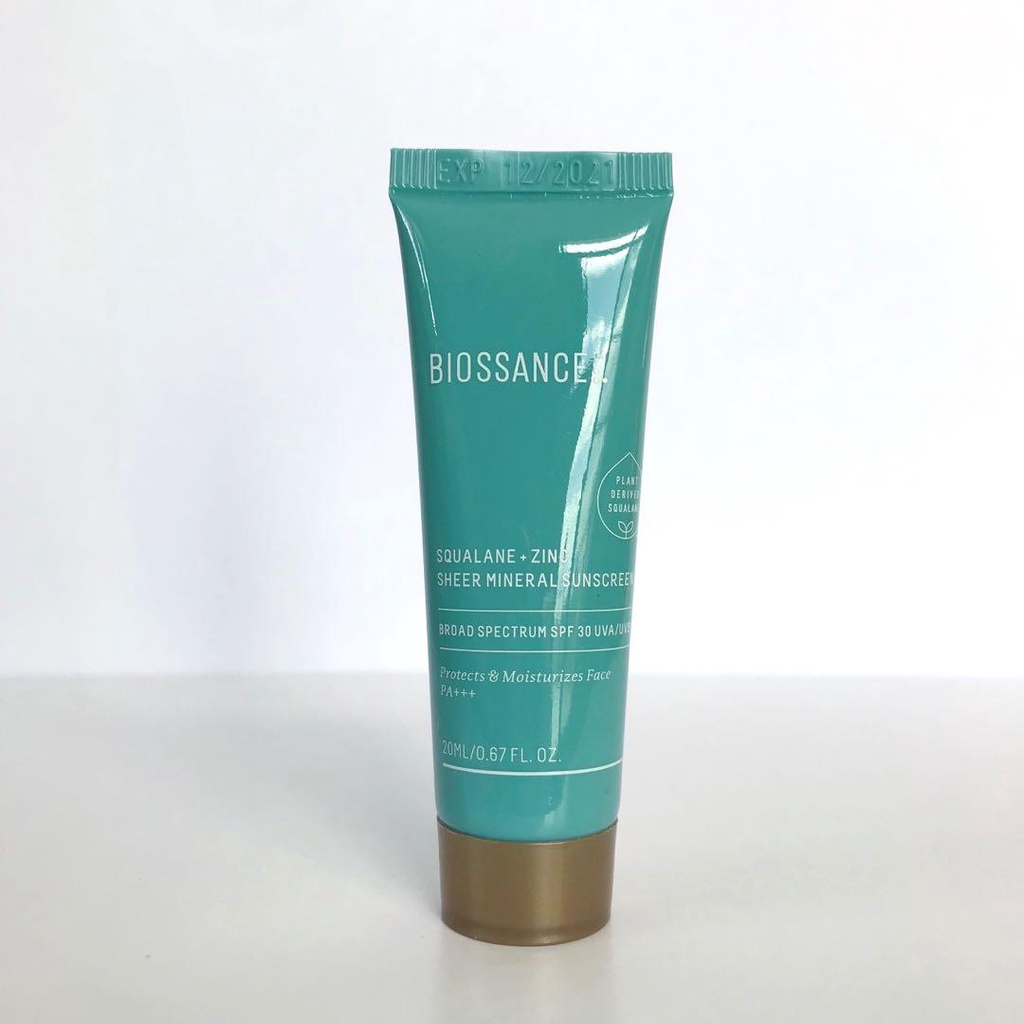 Kem chống nắng Biossance Squalane + Zinc Sheer Mineral Sunscreen SPF 30 PA +++ 20ml