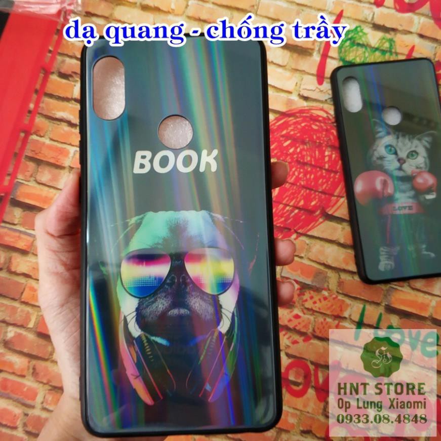 DẠ QUANG CHỐNG TRẦY - ỐP LƯNG XIAOMI REDMI NOTE 5 PRO - chống trầy viền cao su có lớp hồng quang