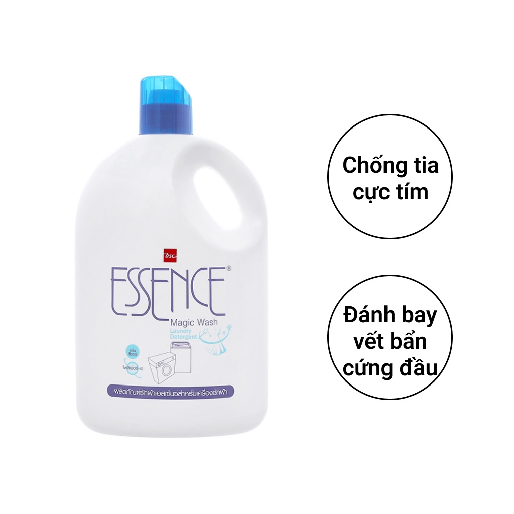 Nước giặt Essence Magic Wash chai 2 lít giúp quần áo trắng sạch và mềm mại vô cùng