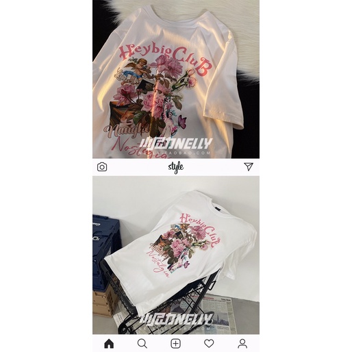 Áo phông nelly heybig sale (có sẵn) hoa hồng tự do 19