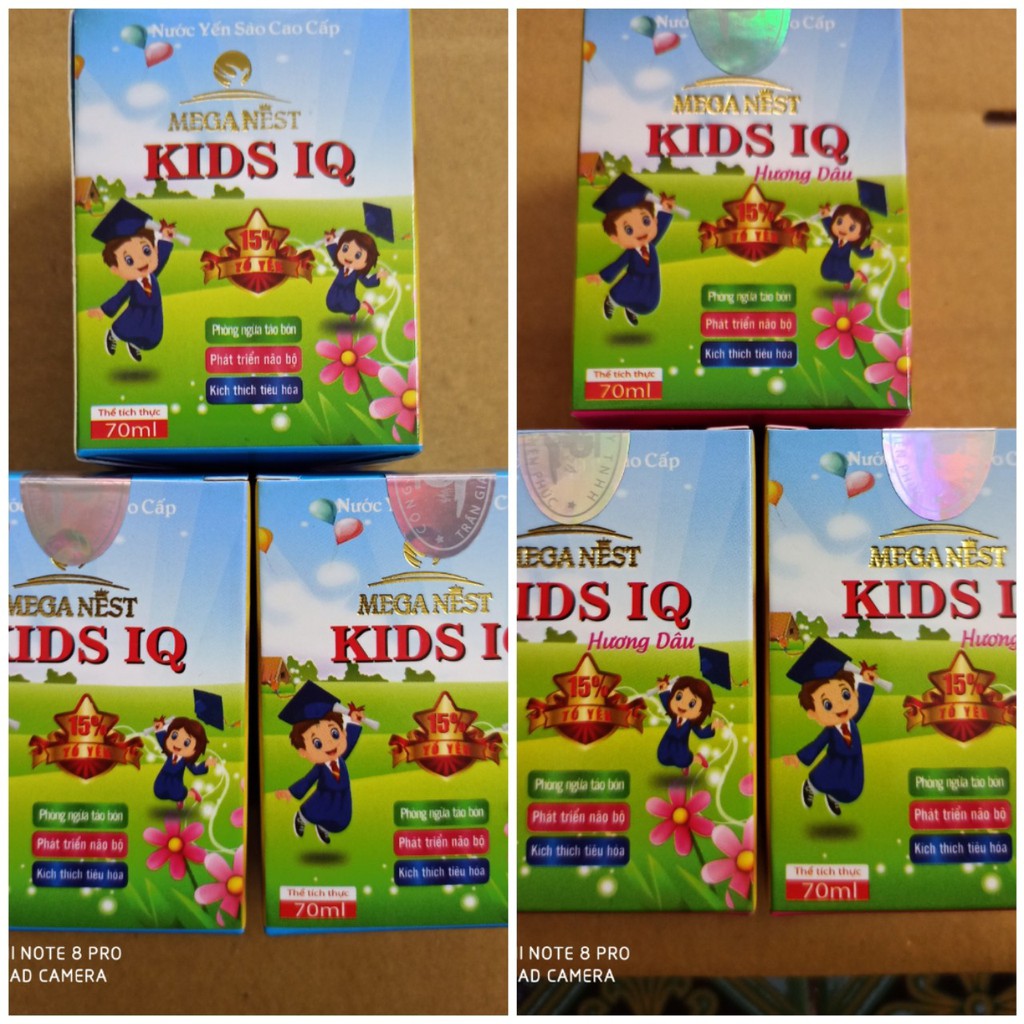 Combo 6 hủ yến xào cao cấp 15% Yến cho trẻ ( 3 hủ Kids IQ thường + 3 hủ Kids IQ hương dâu )