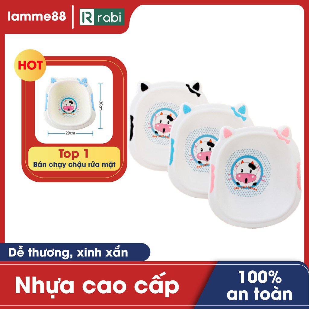 [ Mua ngay nhận ưu đãi của TINI ] Chậu rửa mặt hình bò sữa đáng yêu cho bé chất liệu nhựa PP cho bé trai bé gái