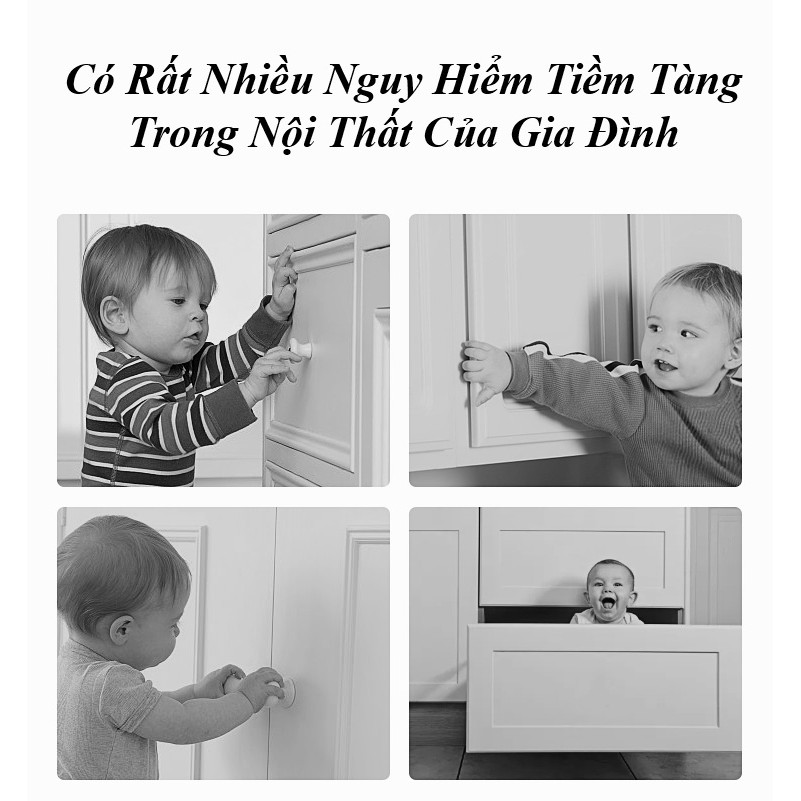 Thanh Chắn Khóa Cửa Tủ, Hộc Tủ, Ngăn Kéo (Set 2 Cái) - KUB