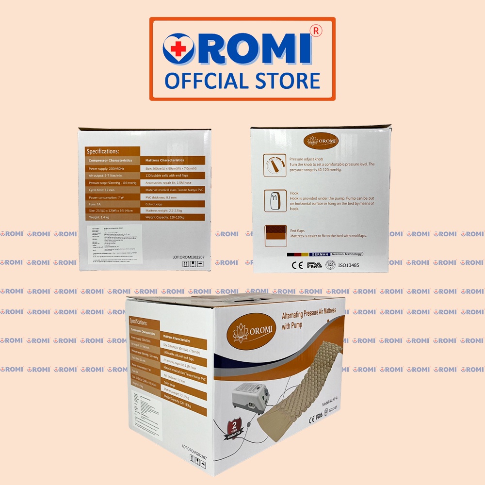 Đệm hơi chống loét OROMI HF-A - Nệm chống ê mỏi, loét cho người già, người bệnh - Bảo hành chính hãng