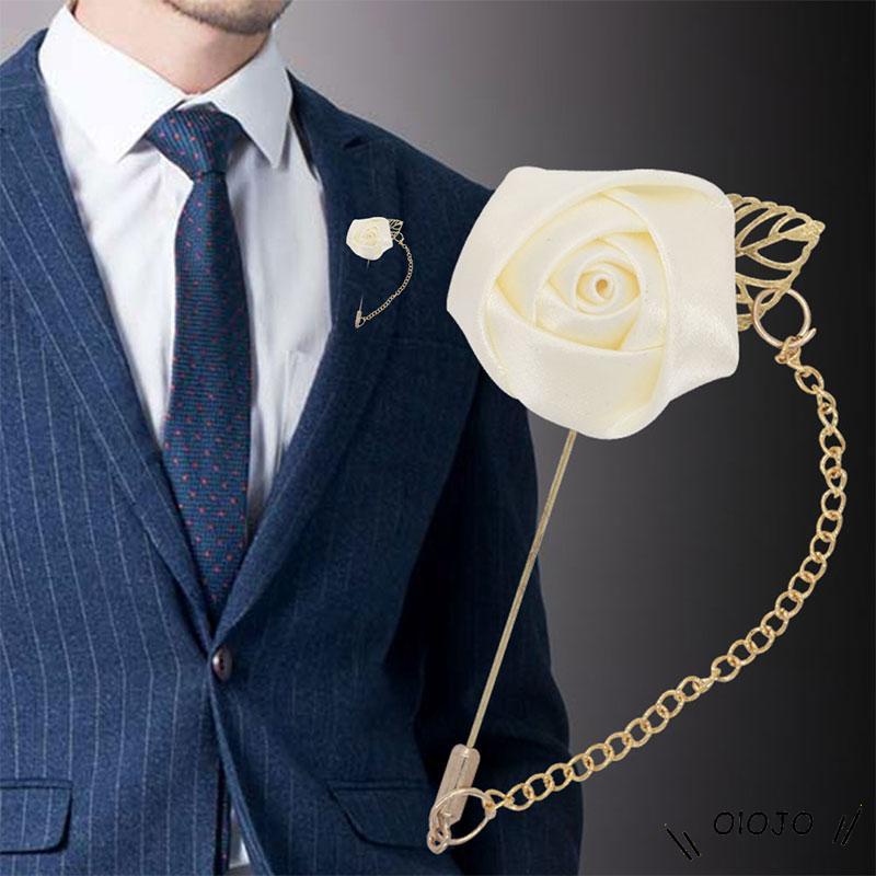 Ghim Cài Áo Hình Hoa Hồng Phối Dây Xích Thời Trang Cho Nam Và Nữ