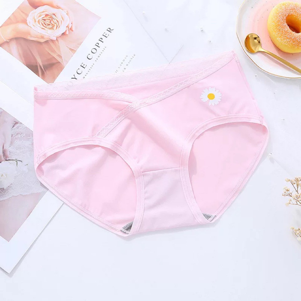 Quần Lót Bầu - Sét 5  Quần Lót Hoa Cúc  Cho Phụ Nữ Mang Thai Tiện Lợi  Hàng Quảng Châu Cao Cấp (LB1)