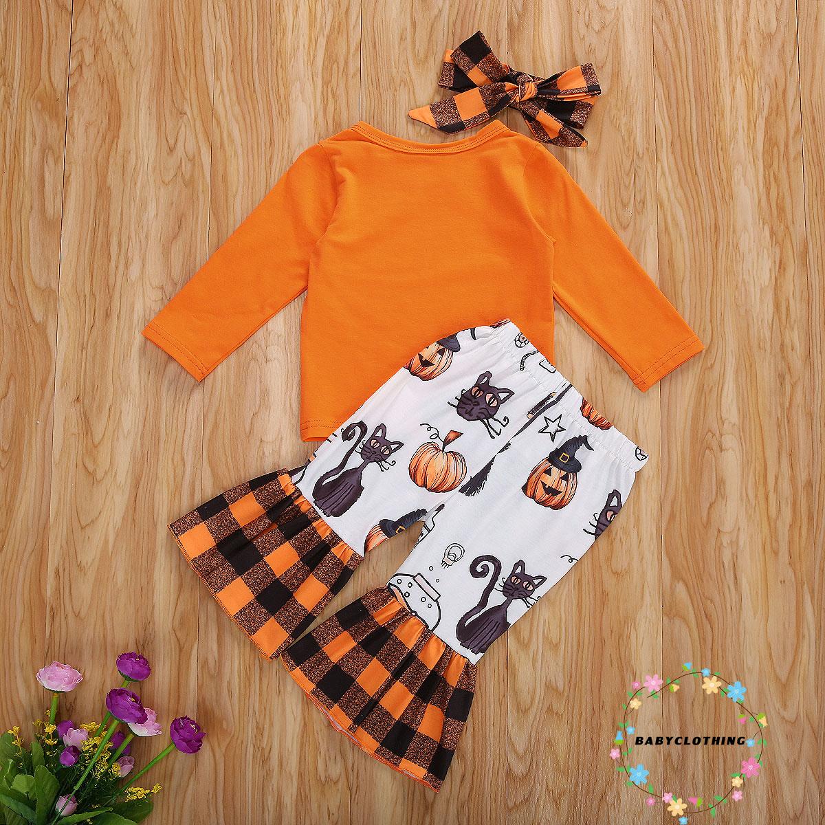 Set Áo Thun Tay Dài Cổ Tròn In Chữ + Quần Dài Ống Loe + Băng Đô