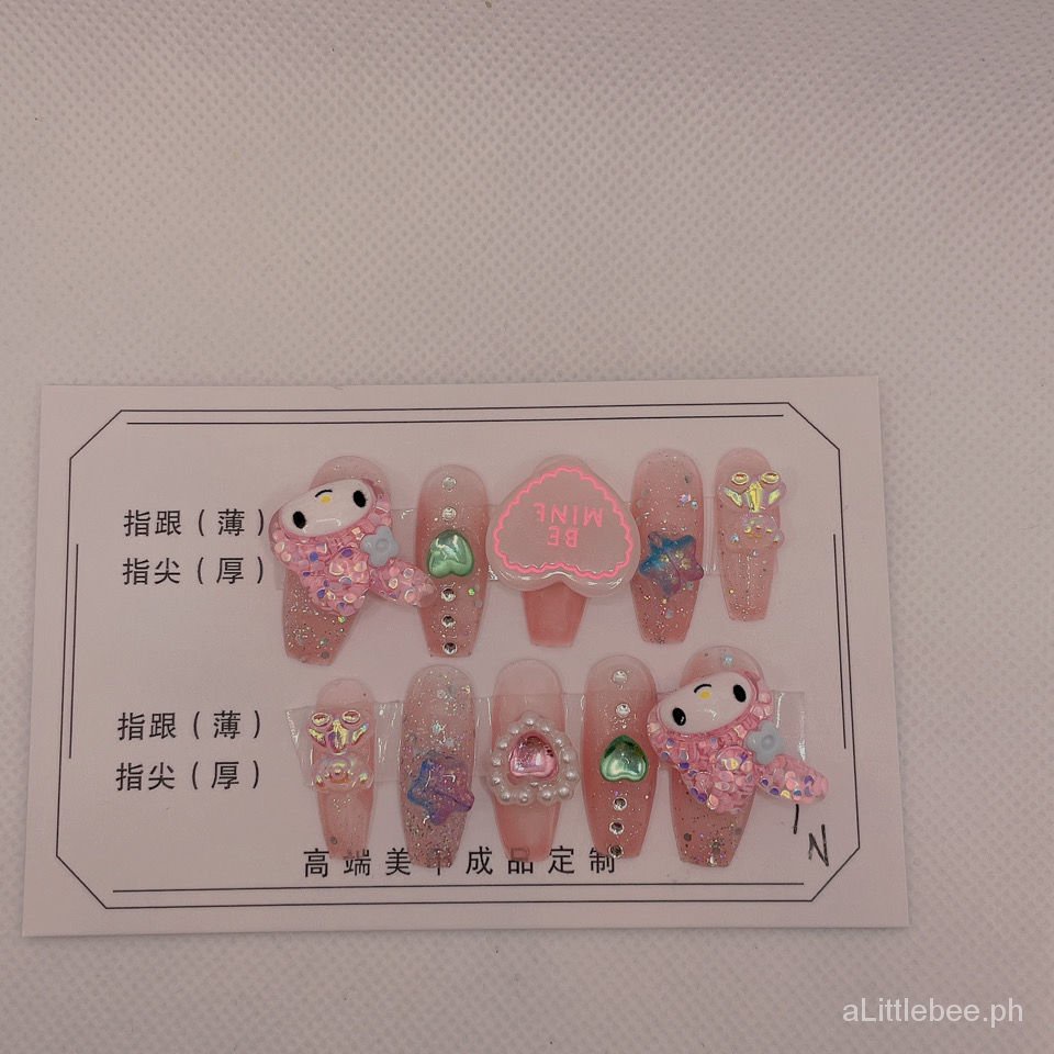 Miếng Dán Móng Tay Giả Họa Tiết My Melody Hello Kittyy2kHot Girl Dễ Tháo Rời mW88
