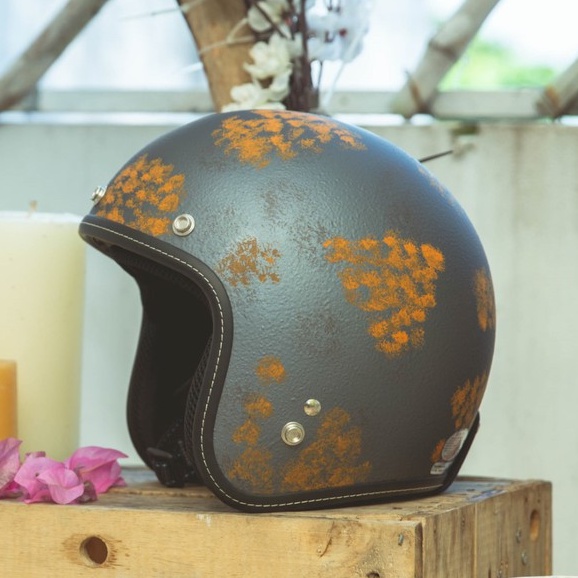[PHIÊN BẢN ĐẶC BIỆT] Mũ Bảo Hiểm 3/4 Cao Cấp PrimiA Rusty Gold – Nham Thạch (Chưa Kèm Kính)