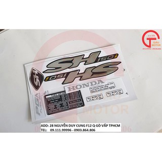 [GIÁ SỐC] TRỌN BỘ TEM SH MÀU BẠC VÀ THÔNG SỐ BẮNG DECAL DÁN XE SH Ý 2008 ,SẢN PHẨM BỀN ĐẸP.HỢP THỜI TRANG