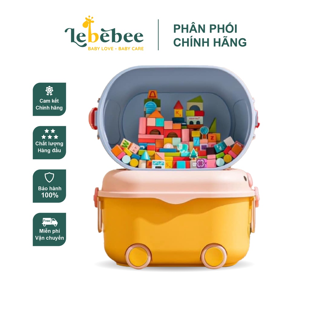 Hộp đựng đồ chơi Holla hình heo nhỏ có bánh xe