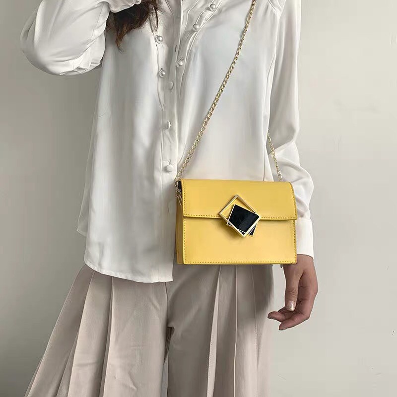 Túi xách nữ, túi đeo chéo khóa kính vuông phong cách hiện đại