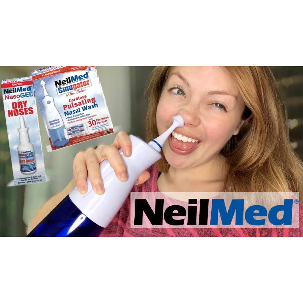 MÁY RỬA MŨI NEILMED SINUGATOR CORDLESS PULSATING NASAL WASH CHÍNH HÃNG - KÈM 30 GÓI MUỐI - 9765