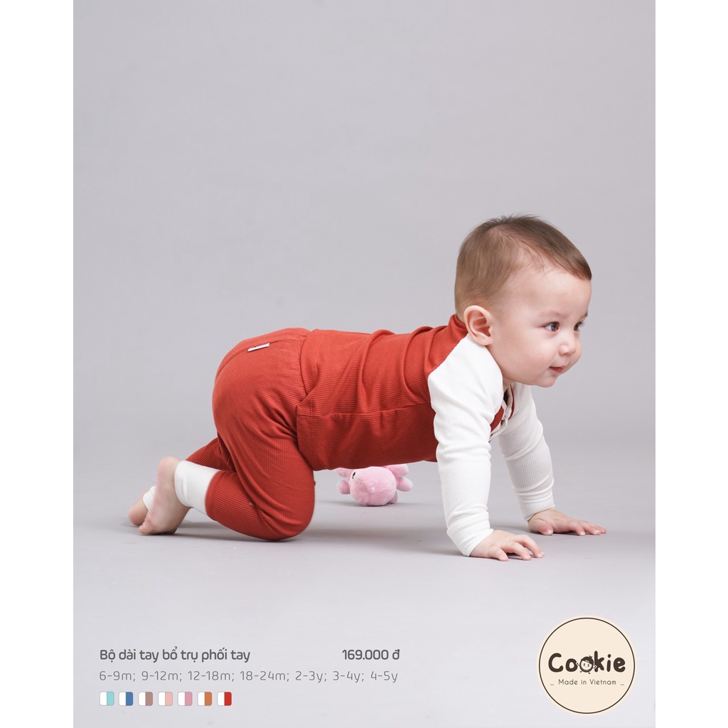 Cookie - Bộ dài tay bổ trụ dài tay phối màu cho bé từ 6 tháng đến 5 tuổi