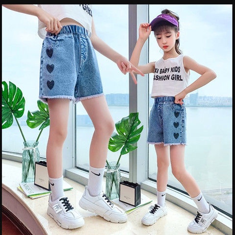 Quần Short Denim Mỏng Phong Cách Mới 2022 Cho Bé Gái Tiểu Học