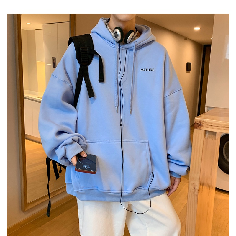 Áo Hoodie Dáng Rộng In Chữ Trẻ Trung Cá Tính Cho Nam Giới