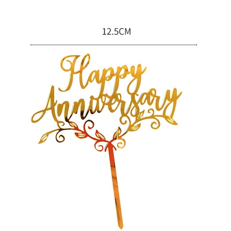 Topper Cắm Trang Trí Bánh Kem Chữ Happy Anniversary