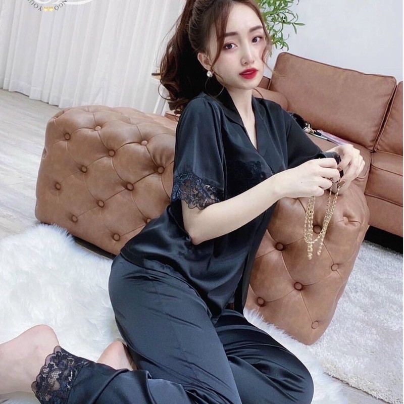 Đồ bộ lụa satin phối ren bigsize 3 size 45-100kg | BigBuy360 - bigbuy360.vn