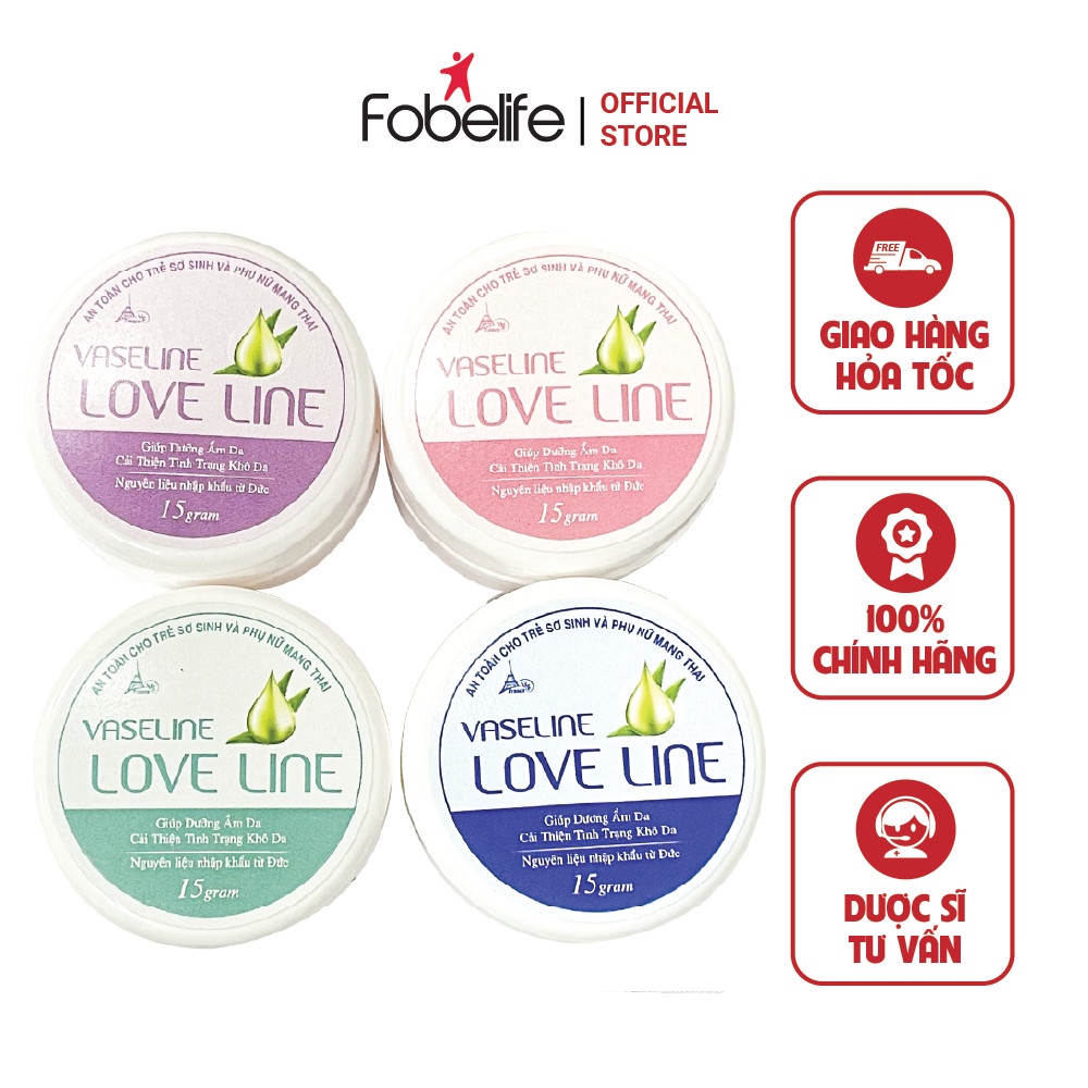 Sáp Dưỡng Môi, Làm Mềm Da Vaseline Love Line Thiên Nhiên (Hũ 15gr)- Đạt chuẩn GMP