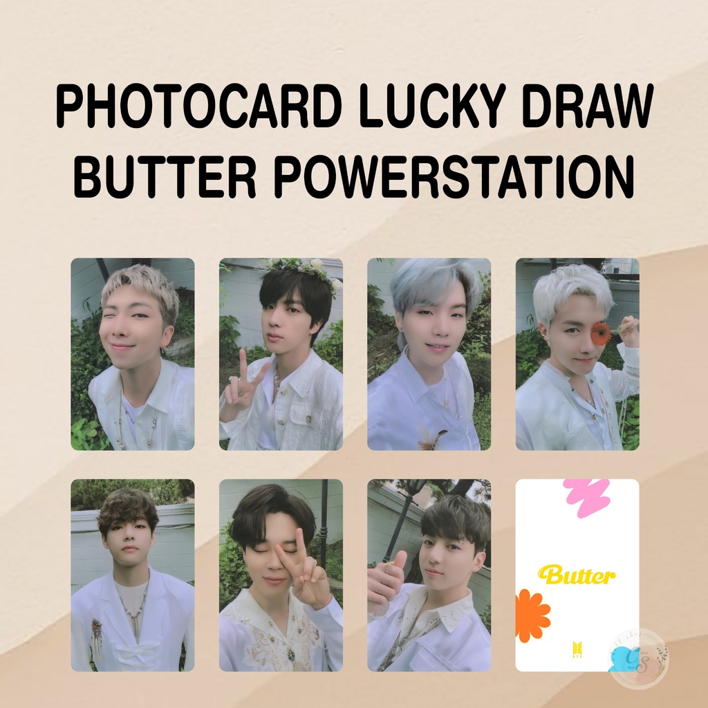Thẻ Card Bo Góc Thành Viên BTS - LUCKY DRAW BUTTER POWERSTATION - Giấy C300 Cứng Cáp - Cán Sần Xịn